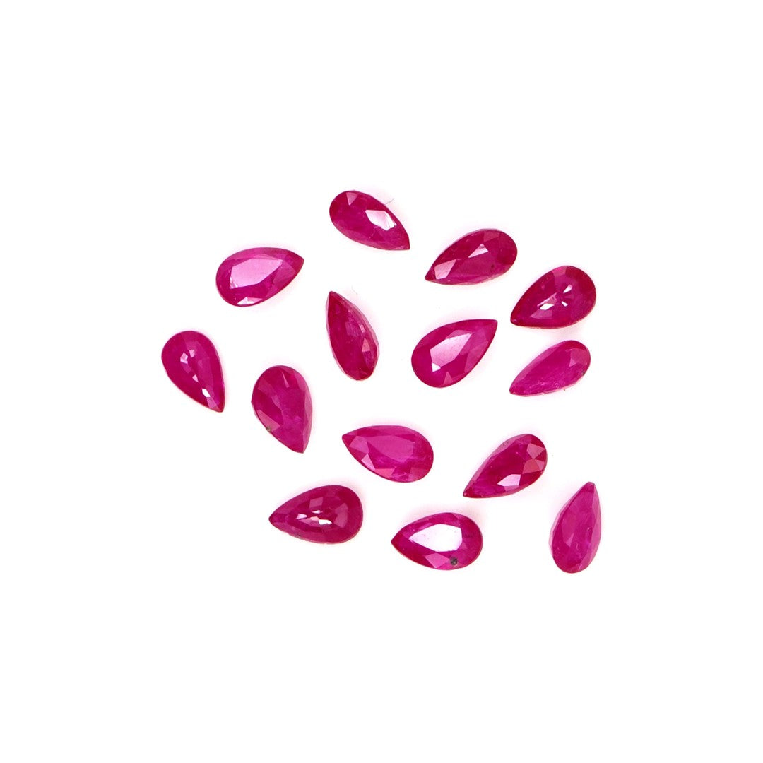 Natural Untreated Mozambique Ruby Calibrated Pears | 3x5mm & 4x6mm