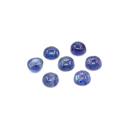 Natural Bangkok Blue Sapphire Calibrated Cabochon Rounds | 5mm & 6mm