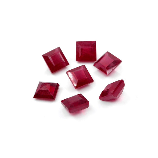 Natural Bangkok Ruby Calibrated Squares | 6mm & 7mm