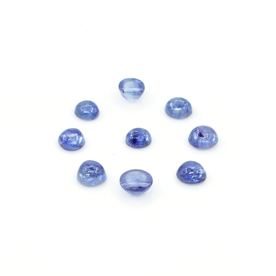 Natural Bangkok Blue Sapphire Calibrated Cabochon Rounds | 3mm & 3.5mm