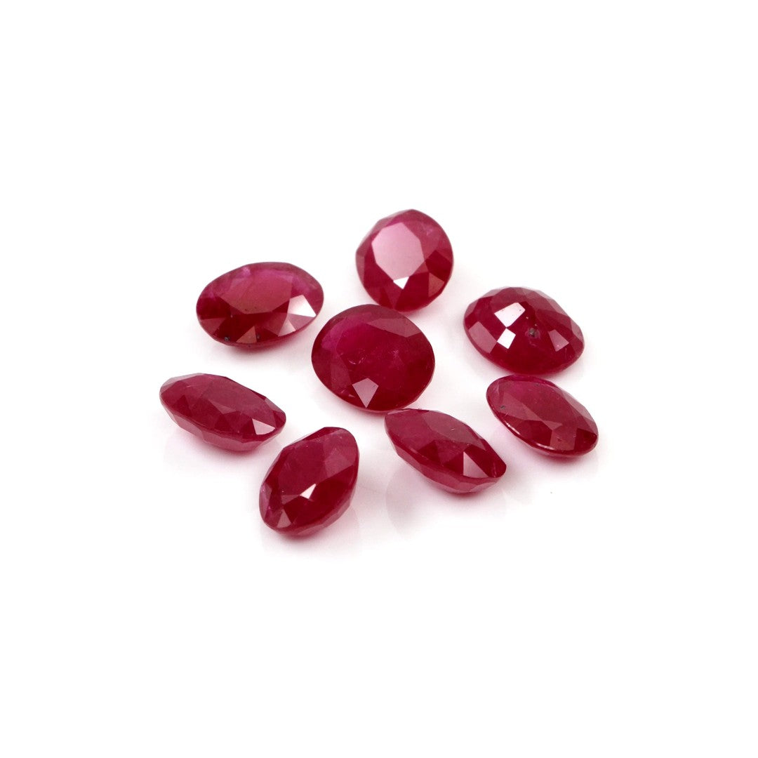 Natural Untreated Mozambique Ruby Calibrated Ovals | 5x7mm & 6x8mm