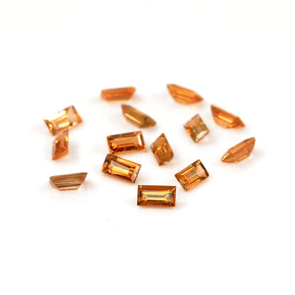 Natural Untreated Orange Sapphire Calibrated Baguettes | 1.5x3mm