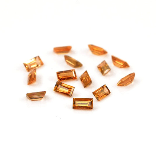 Natural Untreated Orange Sapphire Calibrated Baguettes | 1.5x3mm