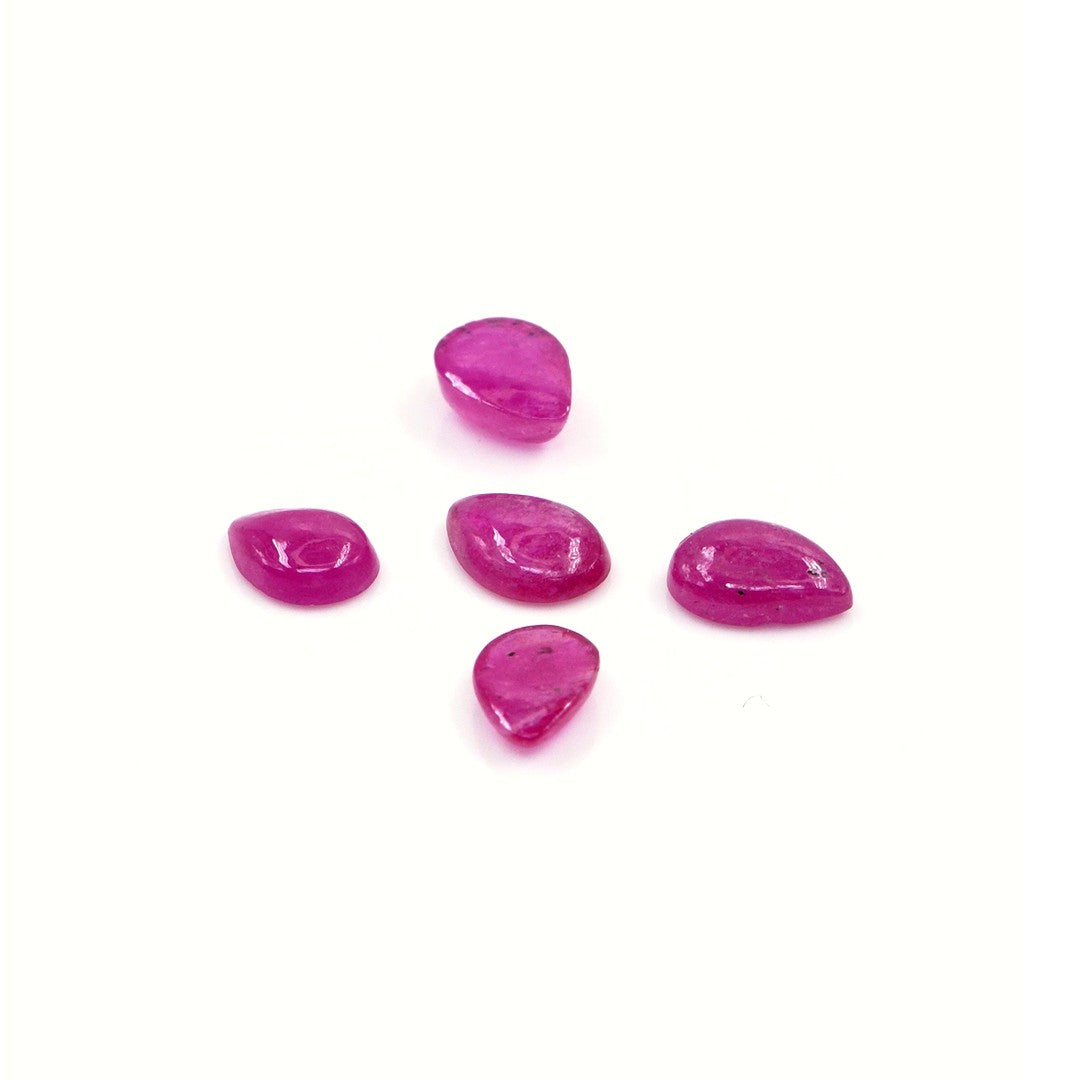Natural Bangkok Ruby Calibrated Cabochon Pears | 3x5mm & 4x6mm
