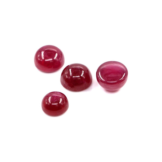 Natural Bangkok Ruby Calibrated Cabochon Rounds | 11mm & 12mm