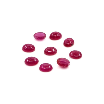 Natural Bangkok Ruby Calibrated Cabochon Ovals | 3x4mm & 4x5mm