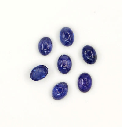 Natural Bangkok Blue Sapphire Calibrated Cabochon Ovals | 5x7mm & 6x8mm