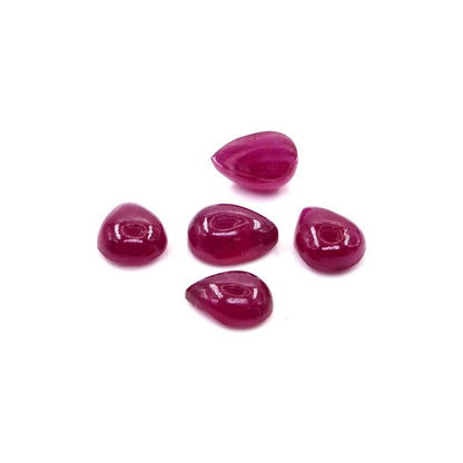 Natural Bangkok Ruby Calibrated Cabochon Pears | 7x9mm & 8x10mm
