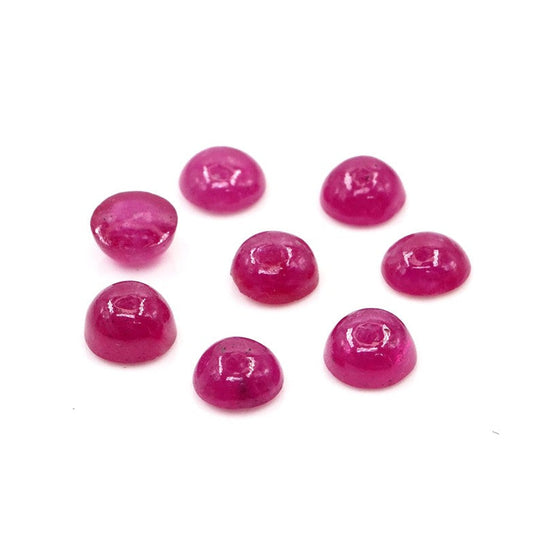Natural Bangkok Ruby Calibrated Cabochon Rounds | 5mm & 6mm