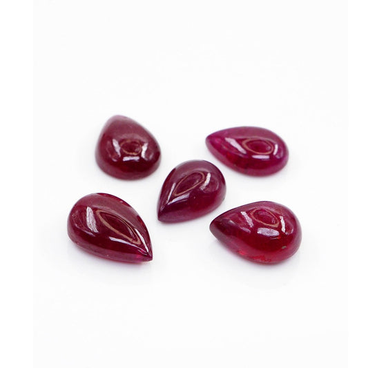 Natural Bangkok Ruby Calibrated Cabochon Pears | 9x13mm & 10x14mm