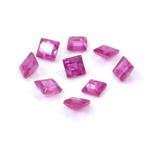 Natural Mozambique Ruby Calibrated Squares | 3mm & 3.5mm