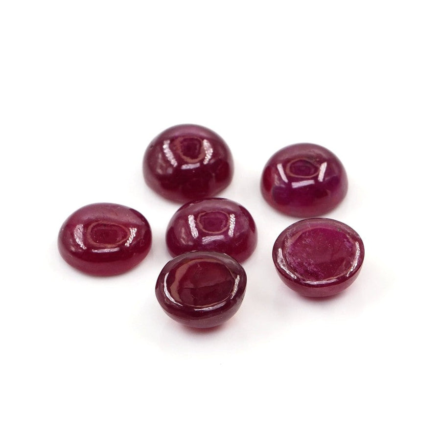 Natural Bangkok Ruby Calibrated Cabochon Rounds | 9mm & 10mm