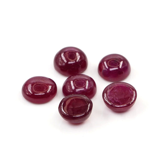 Natural Bangkok Ruby Calibrated Cabochon Rounds | 9mm & 10mm