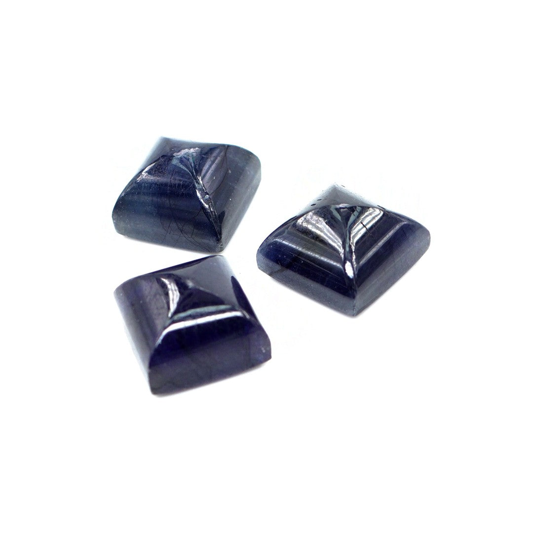 Natural Bangkok Blue Sapphire Calibrated Cabochon Squares | 11mm & 12mm