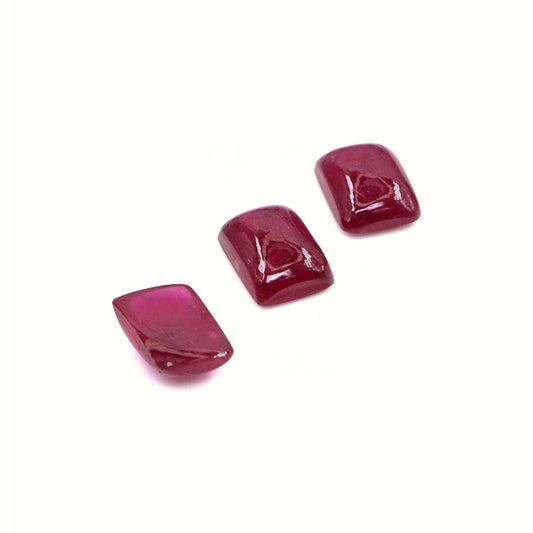 Natural Bangkok Ruby Calibrated Cabochon Long Cushions | 5x7mm & 6x8mm