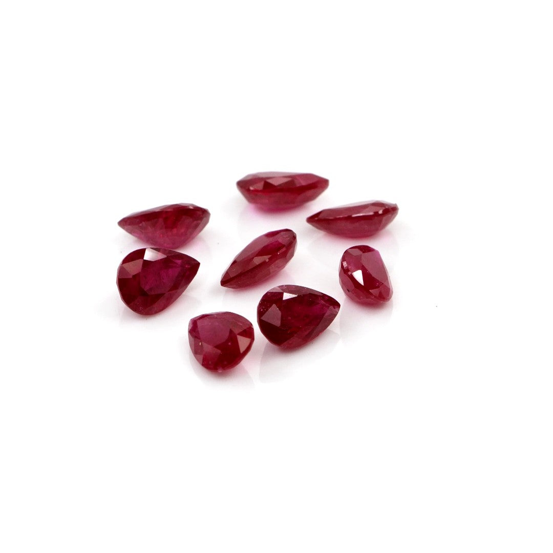 Natural Untreated Mozambique Ruby Calibrated Pears | 3x5mm & 4x6mm