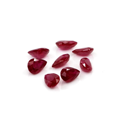 Natural Untreated Mozambique Ruby Calibrated Pears | 3x5mm & 4x6mm