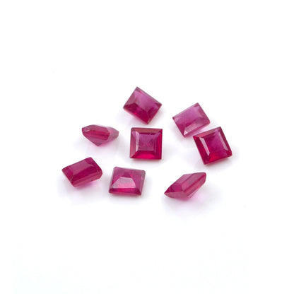 Natural Bangkok Ruby Calibrated Squares | 4mm & 5mm