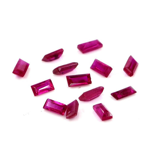 Natural Untreated Mozambique Ruby Calibrated Baguettes | 1.5x3mm & 2x4mm