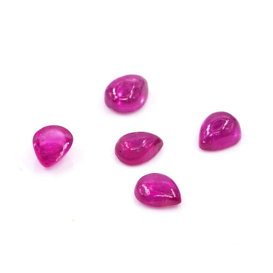 Natural Bangkok Ruby Calibrated Cabochon Pears | 3x5mm & 4x5mm