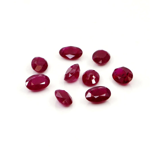 Natural Untreated Mozambique Ruby Calibrated Ovals | 3x5mm & 4x6mm