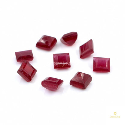 Natural Bangkok Ruby Calibrated Squares | 4mm & 5mm