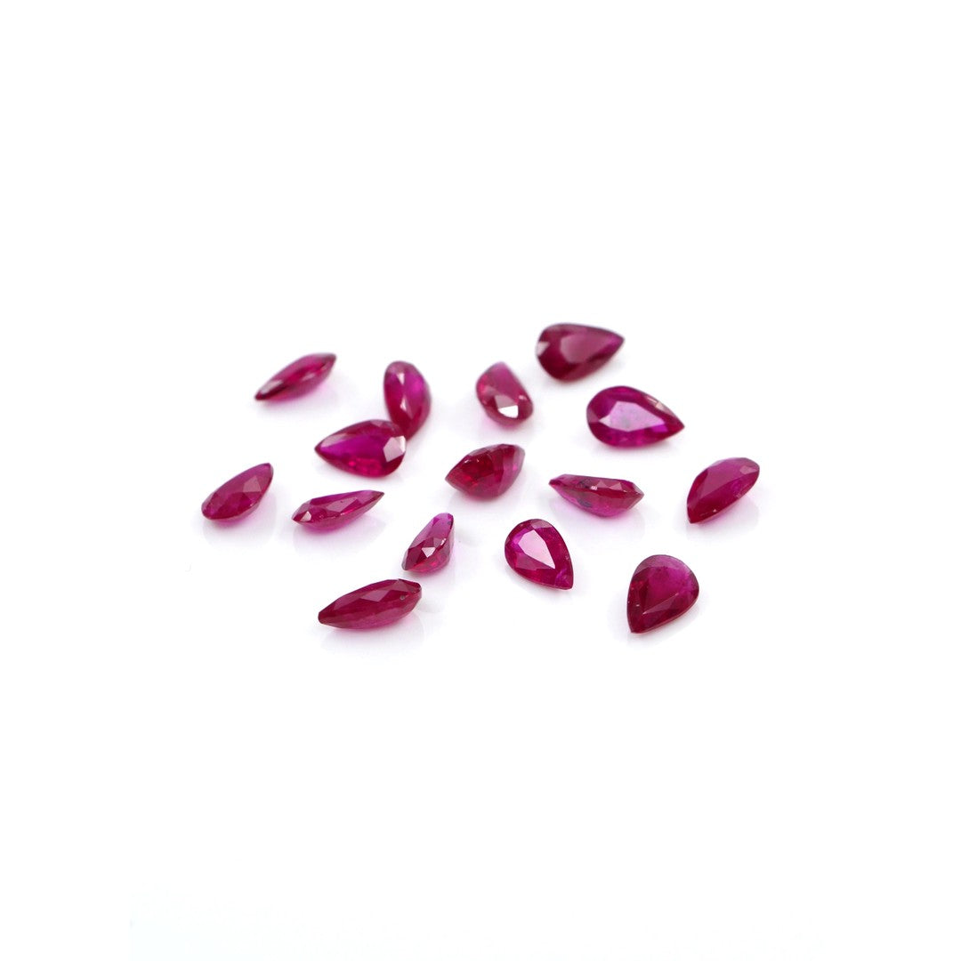 Natural Untreated Mozambique Ruby Calibrated Pears | 3x5mm & 4x6mm