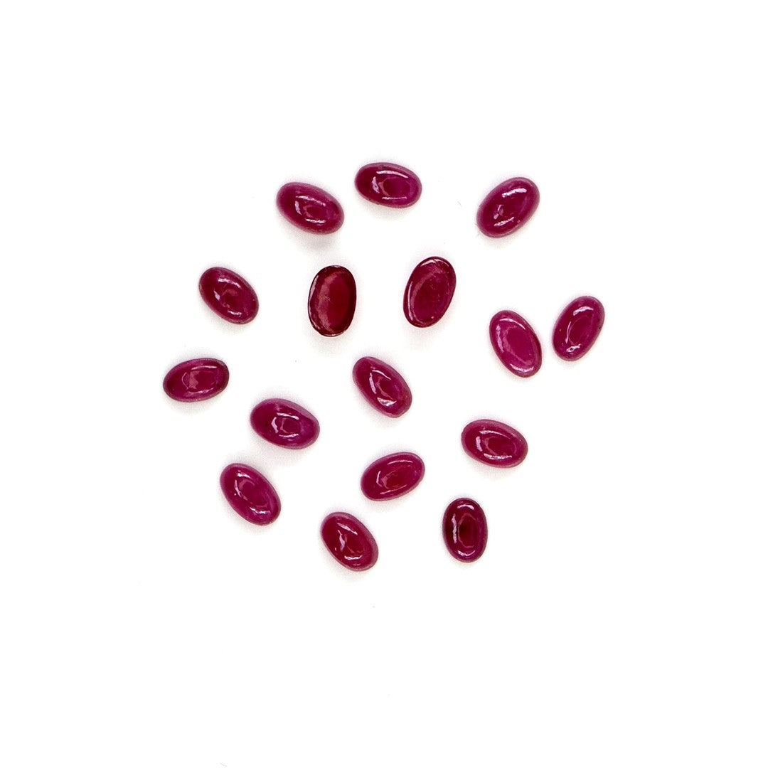 Natural Bangkok Ruby Calibrated Cabochon Ovals | 3x5mm & 4x6mm