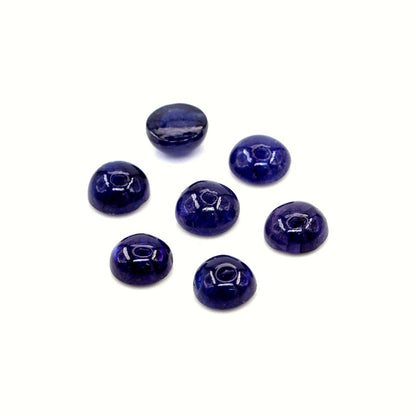 Natural Bangkok Blue Sapphire Calibrated Cabochon Rounds | 5mm & 6mm