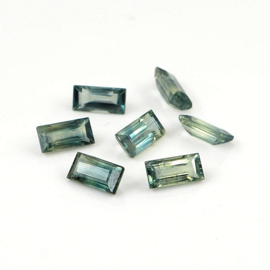 Natural Untreated Teal Sapphire Calibrated Baguettes | 2.5x5mm & 2x4mm