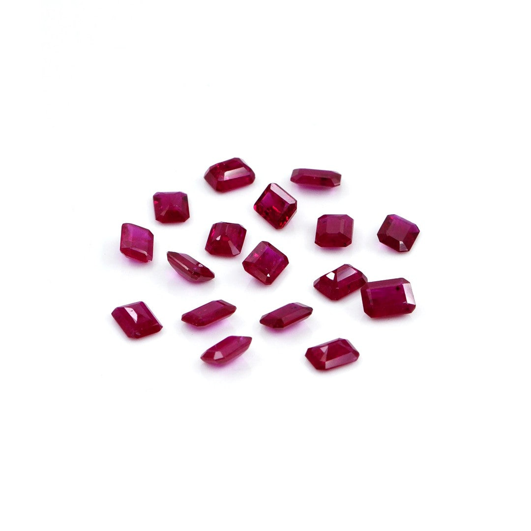 Natural Untreated Mozambique Ruby Calibrated Octagons | 3x4mm & 4x5mm