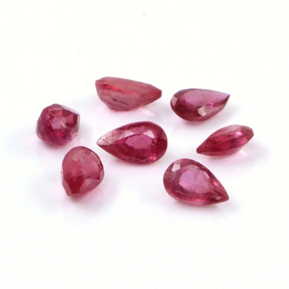 Natural Bangkok Ruby Calibrated Pears | 3x5mm & 4x6mm