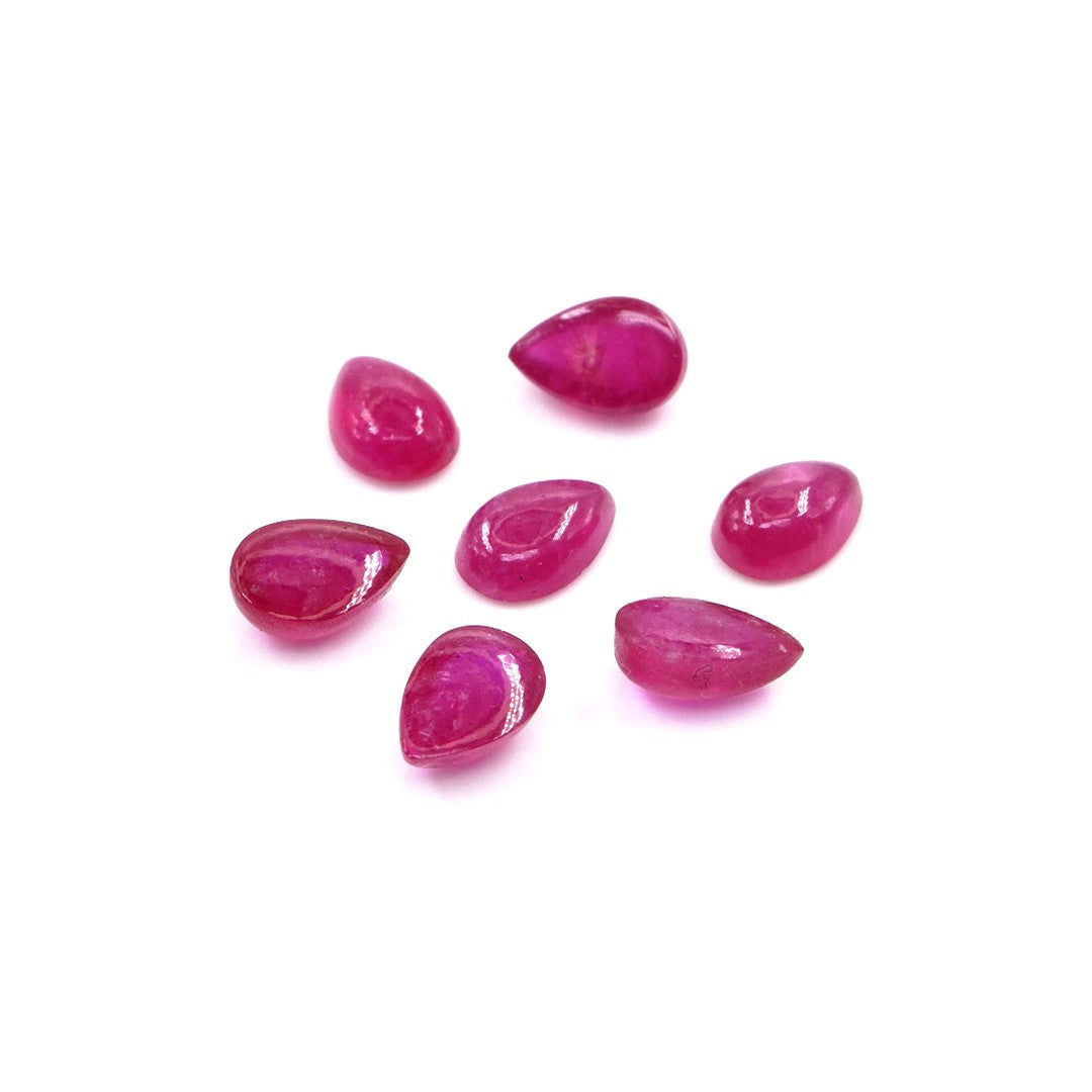 Natural Bangkok Ruby Calibrated Cabochon Pears | 3x5mm & 4x6mm