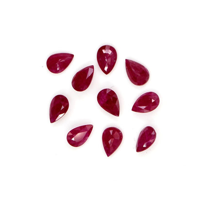 Natural Untreated Mozambique Ruby Calibrated Pears | 3x5mm & 4x6mm