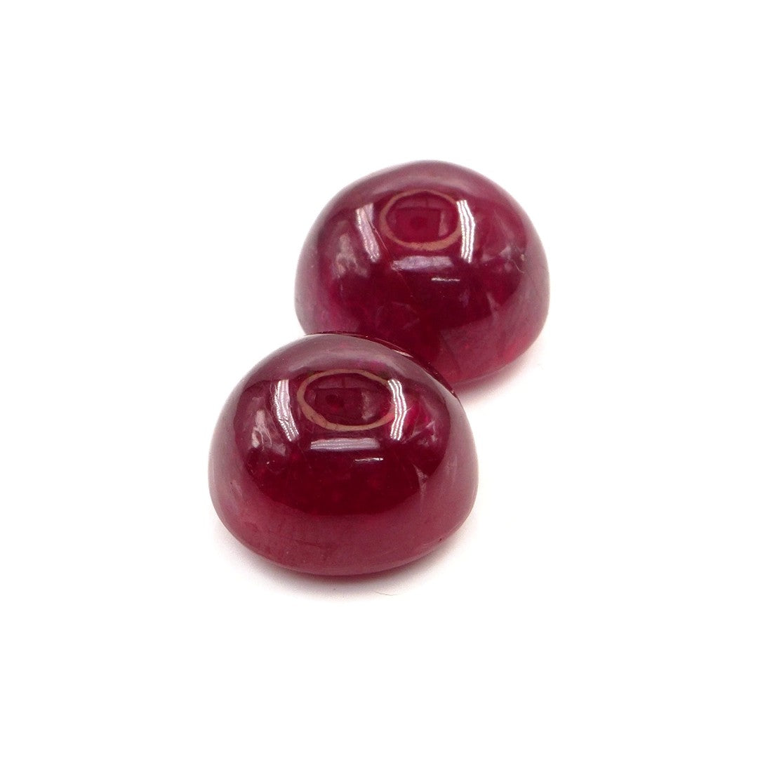 Natural Bangkok Ruby Calibrated Cabochon Rounds | 11mm & 12mm