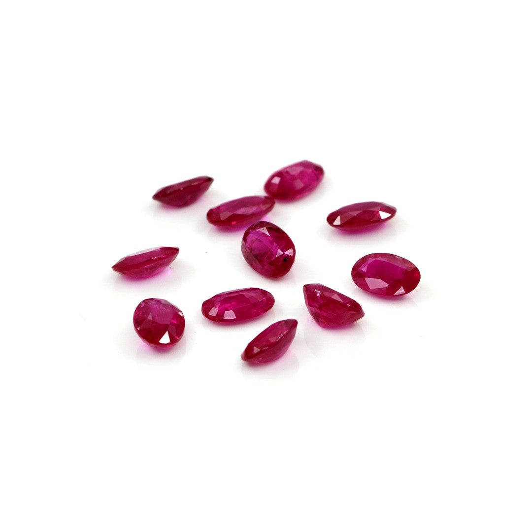 Natural Untreated Mozambique Ruby Calibrated Ovals | 3x5mm & 4x6mm