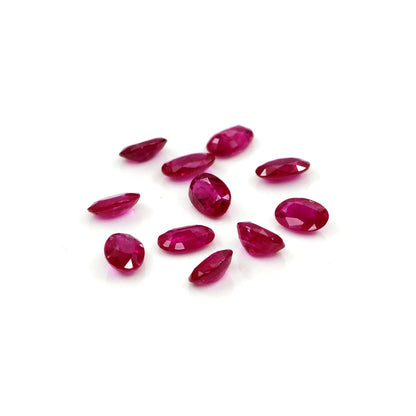 Natural Untreated Mozambique Ruby Calibrated Ovals | 3x5mm & 4x6mm