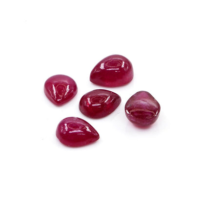 Natural Bangkok Ruby Calibrated Cabochon Pears | 7x9mm & 8x10mm