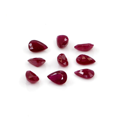 Natural Untreated Mozambique Ruby Calibrated Pears | 3x5mm & 4x6mm