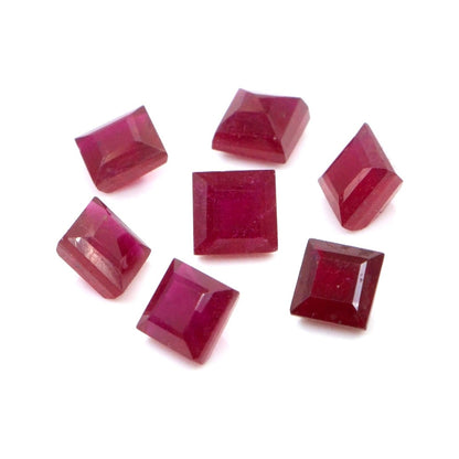 Natural Bangkok Ruby Calibrated Squares | 3mm & 3.5mm