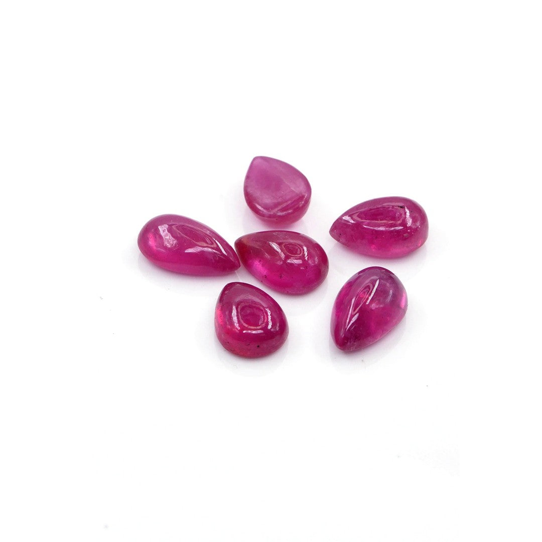 Natural Bangkok Ruby Calibrated Cabochon Pears | 9x13mm & 10x14mm