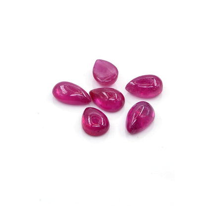Natural Bangkok Ruby Calibrated Cabochon Pears | 9x13mm & 10x14mm