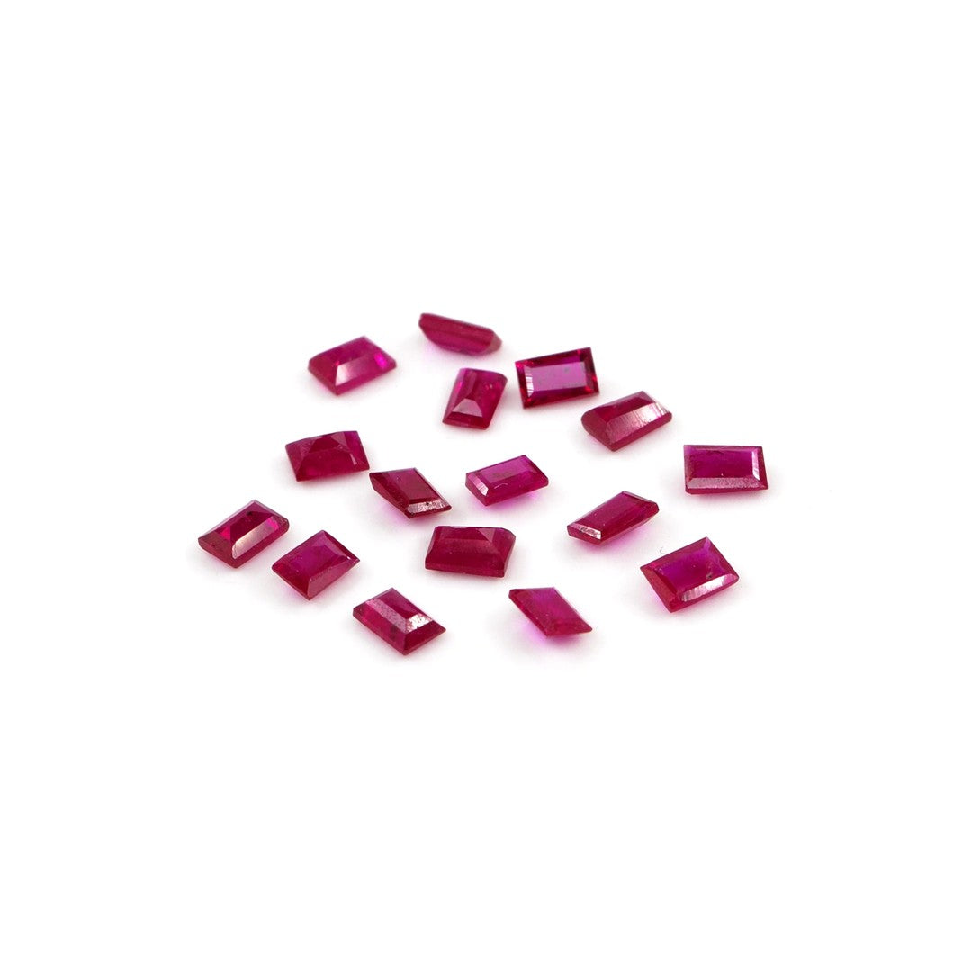 Natural Untreated Mozambique Ruby Calibrated Baguettes | 2x3mm & 3x4mm