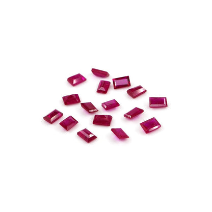 Natural Untreated Mozambique Ruby Calibrated Baguettes | 2x3mm & 3x4mm