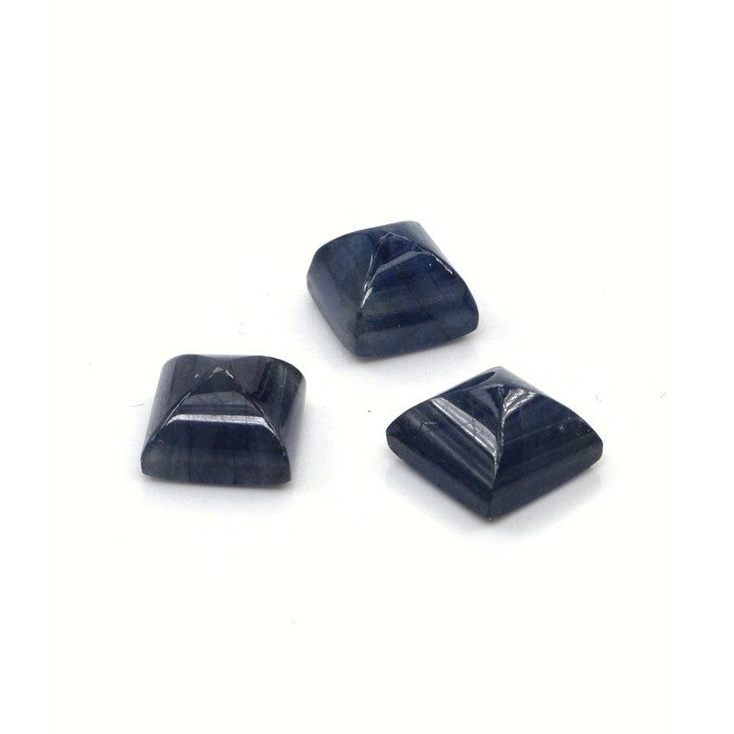 Natural Bangkok Blue Sapphire Calibrated Cabochon Squares | 9mm & 10mm