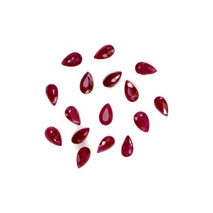 Natural Untreated Mozambique Ruby Calibrated Pears | 3x5mm & 4x6mm