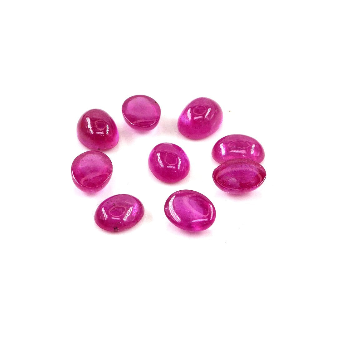 Natural Bangkok Ruby Calibrated Cabochon Ovals | 5x7mm & 6x8mm