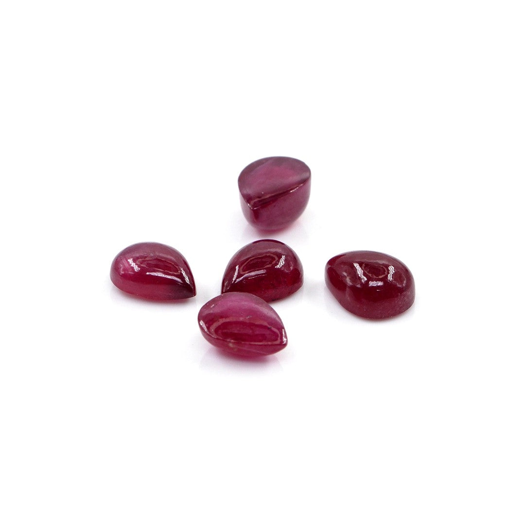 Natural Bangkok Ruby Calibrated Cabochon Pears | 5x7mm & 6x8mm