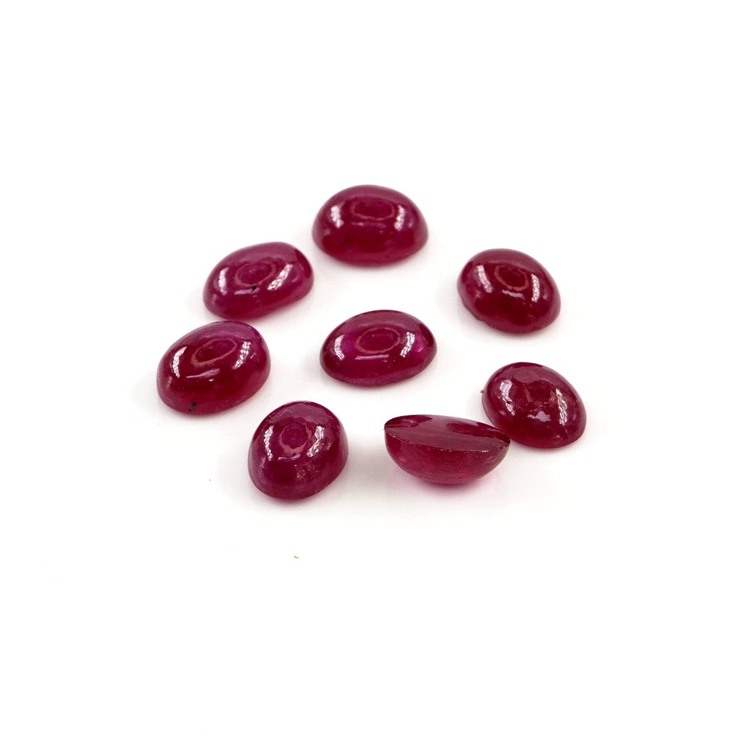 Natural Bangkok Ruby Calibrated Cabochon Ovals | 5x7mm & 6x8mm