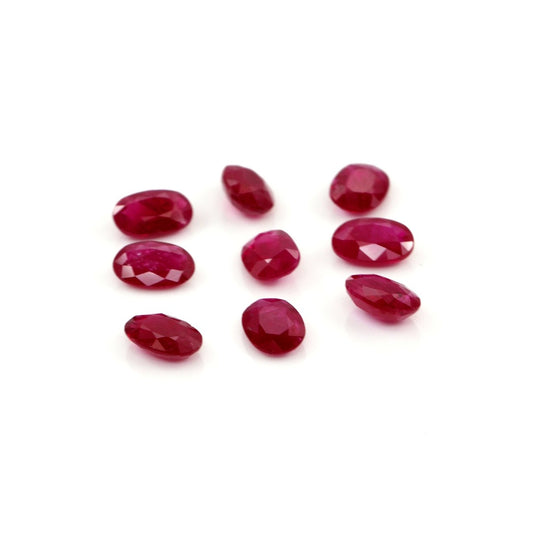 Natural Untreated Mozambique Ruby Calibrated Ovals | 3x5mm & 4x6mm
